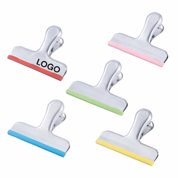 Custom Stainless Steel Silicone Bag Clips — Food Storage & Office Organizer