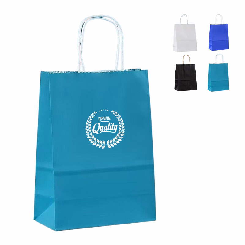 Recycled Kraft Paper Shopping Bag Twisted Handle Kraft Grocery Bag