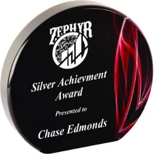 5" Red Vapor Round Acrylic Awards 1