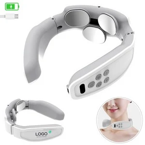 Rechargeable Electric Pulse Neck Massager With Magnetic Pads 1