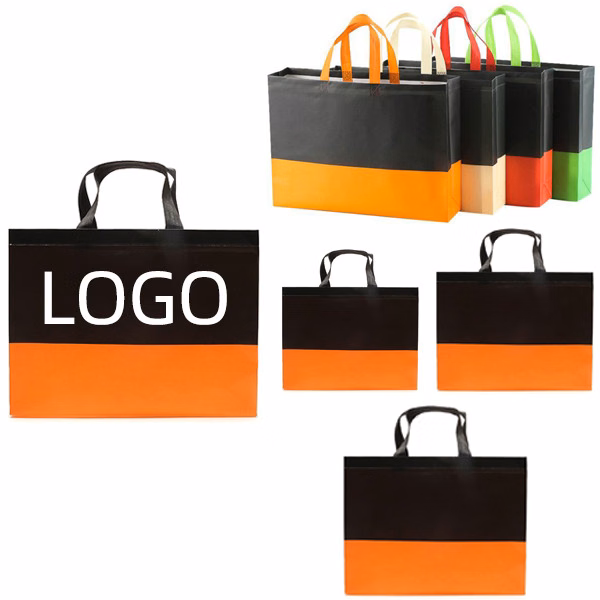 Two-tone Patchwork Non-Woven Tote Bag