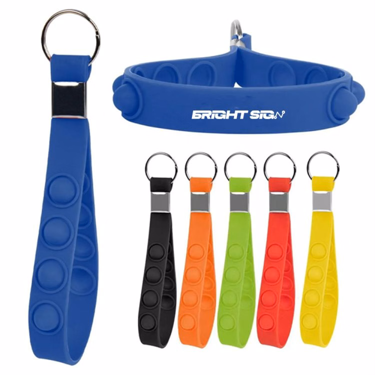 Silicone Wristband Pop Bubble Keychain