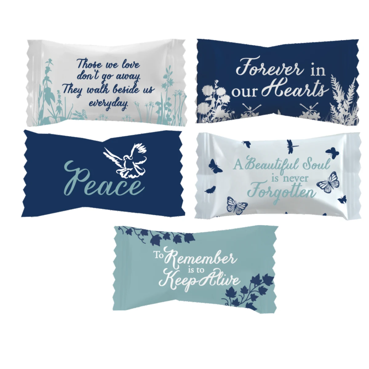 Hard Cinnamon Balls in Funeral Home Assortment Wrappers 1