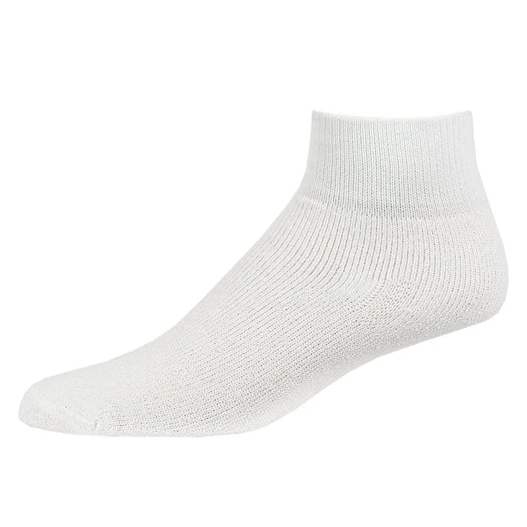 Men's Quarter Sports Socks - White Size 10-13 4 Pack 1