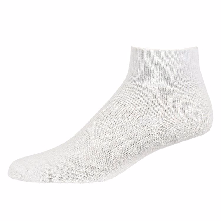 Men's Quarter Sports Socks - White Size 10-13 4 Pack