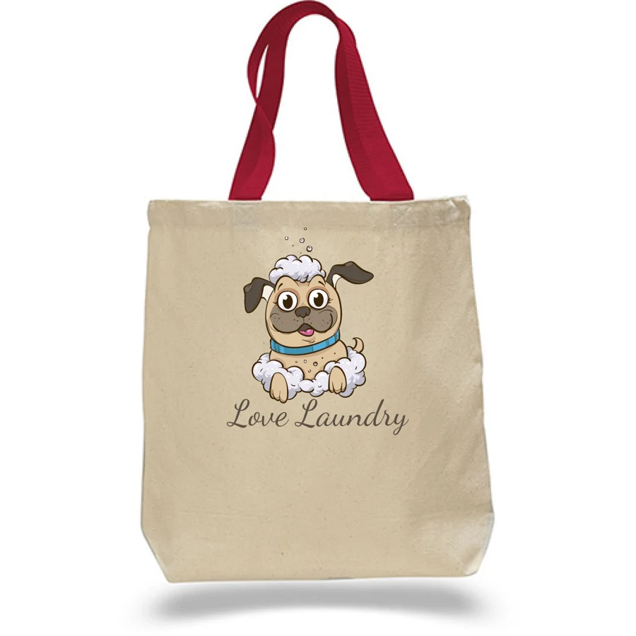 Sublimation 12 oz Poly Canvas Tote Bag - 15"W x 15"H x 3"G x, custom tote bag with logo imprint 1