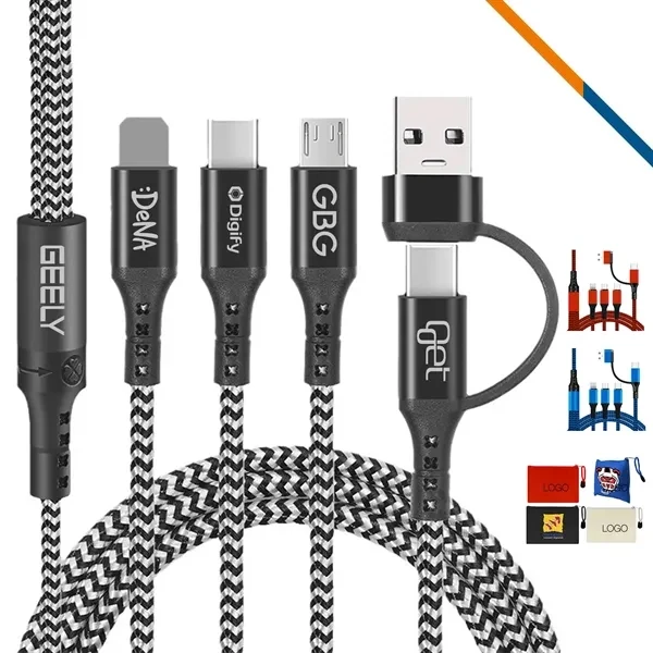 Custom 47-Inch 5in1 Type-C Charging Cable — Multi-Device Professional Grade Charger 1