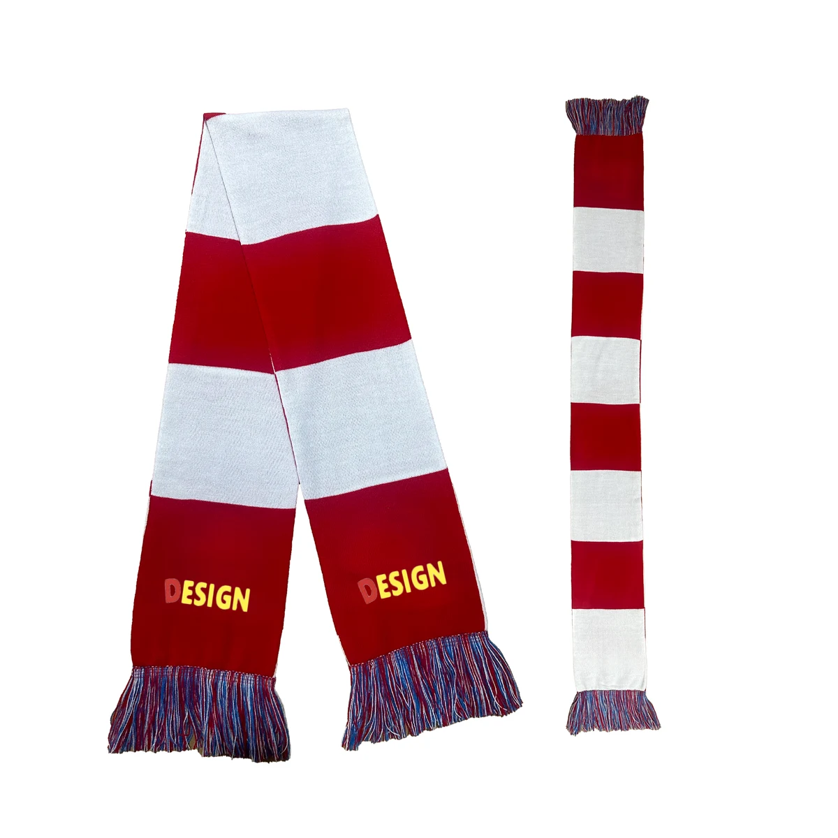 Jacquard Knit Scarf With Fringe 1