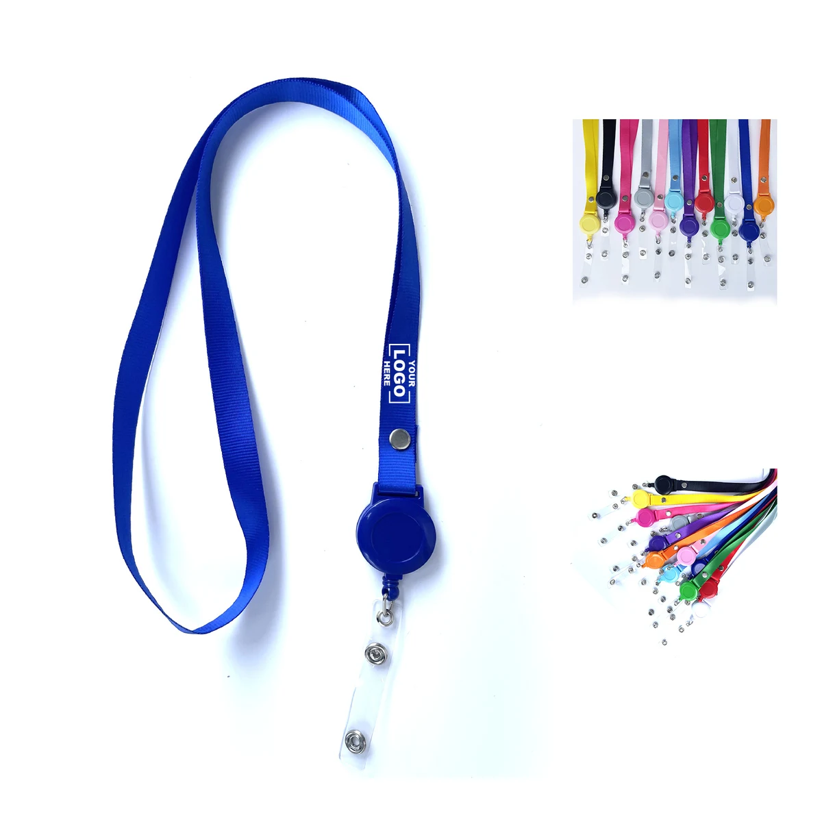 Color Lanyard with Clamshell and Bulldog Clip 1