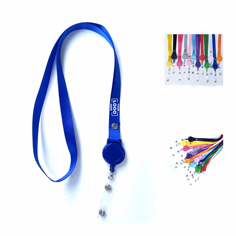 Color Lanyard with Clamshell and Bulldog Clip