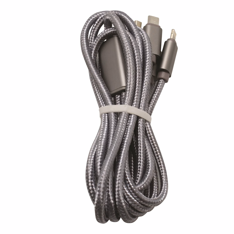 3 in 1 Micro/TypeC/Lightning Compatible Charging Cable - 6ft
