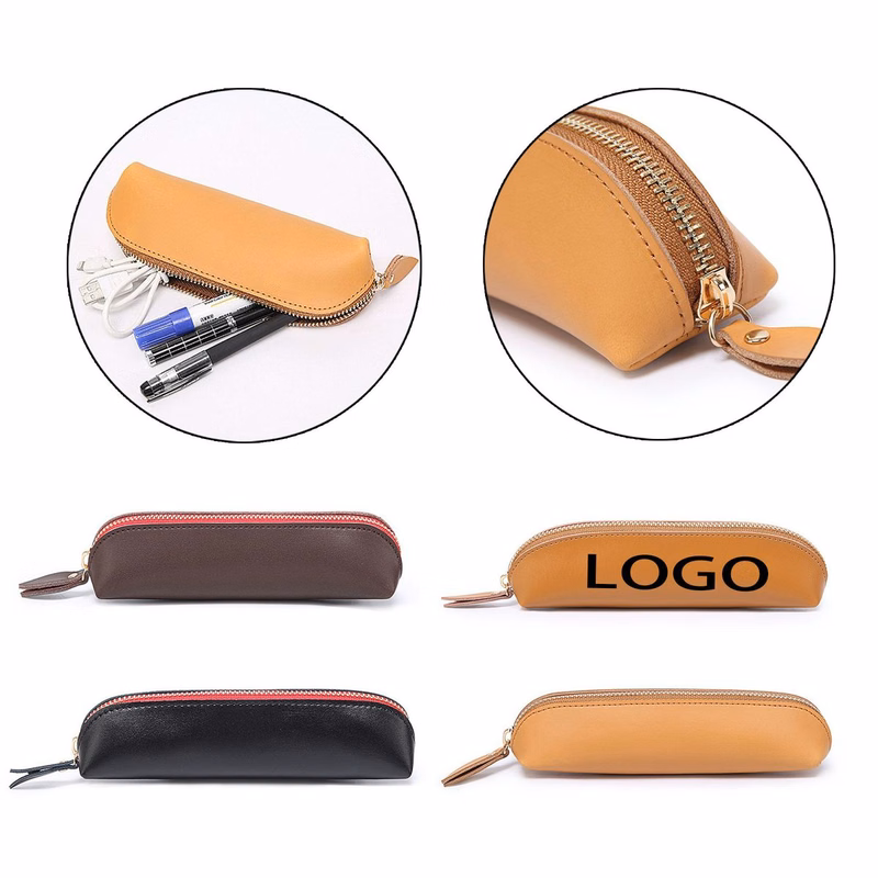 Large Capacity Leather Stationery Pouch