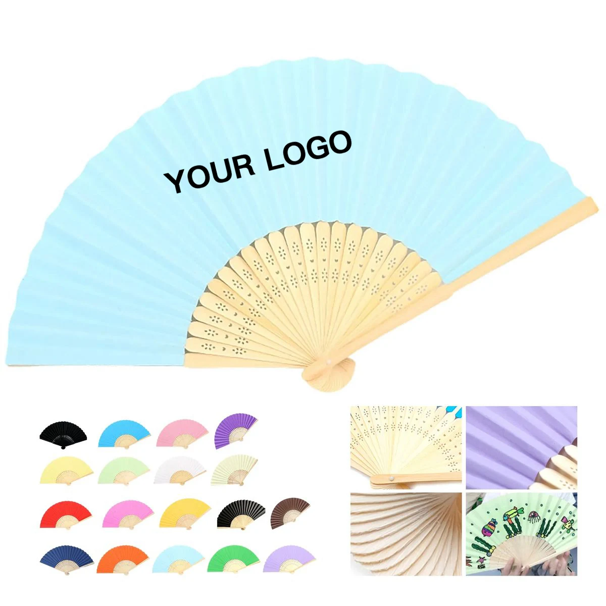 Bamboo Paper Fan Foldable for Events 1