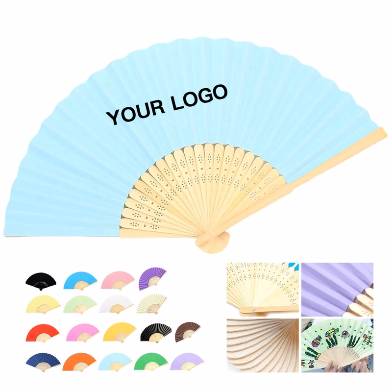 Bamboo Paper Fan Foldable for Events
