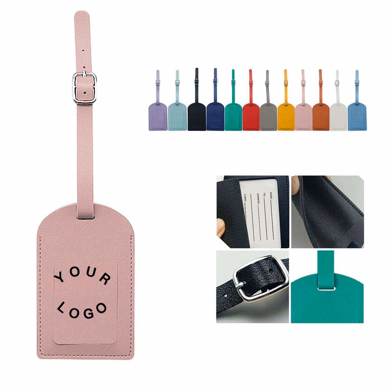 PU Leather Luggage Tag with Privacy Cover