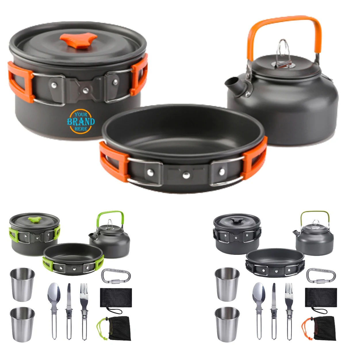 10Pcs Camping Cookware Mess Kit 1