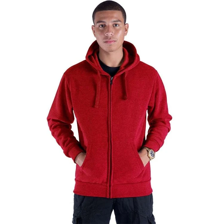 Men's Fleece Full Zip Hoodies - Size Large Red, custom hoodie or sweatshirt with logo imprint 1