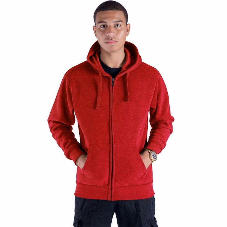 Men's Fleece Full Zip Hoodies - Size Large Red