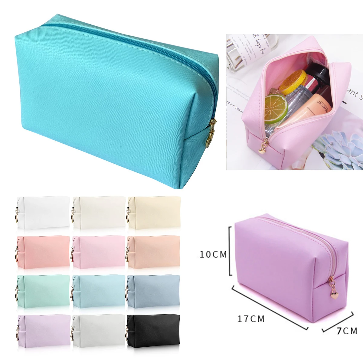 Water Resistant PU Leather Cosmetic Bag 1