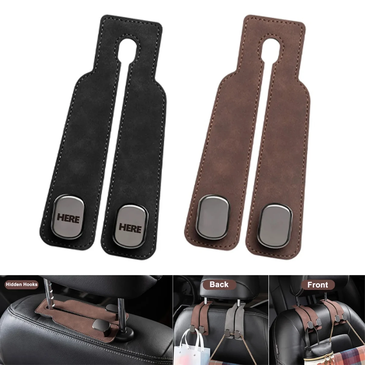 Car Seat Leather Hooks For Headrest 1