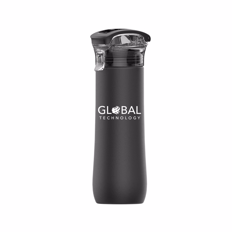 23 oz Stainless Steel Double Wall Sports Bottle w/Folding Handle