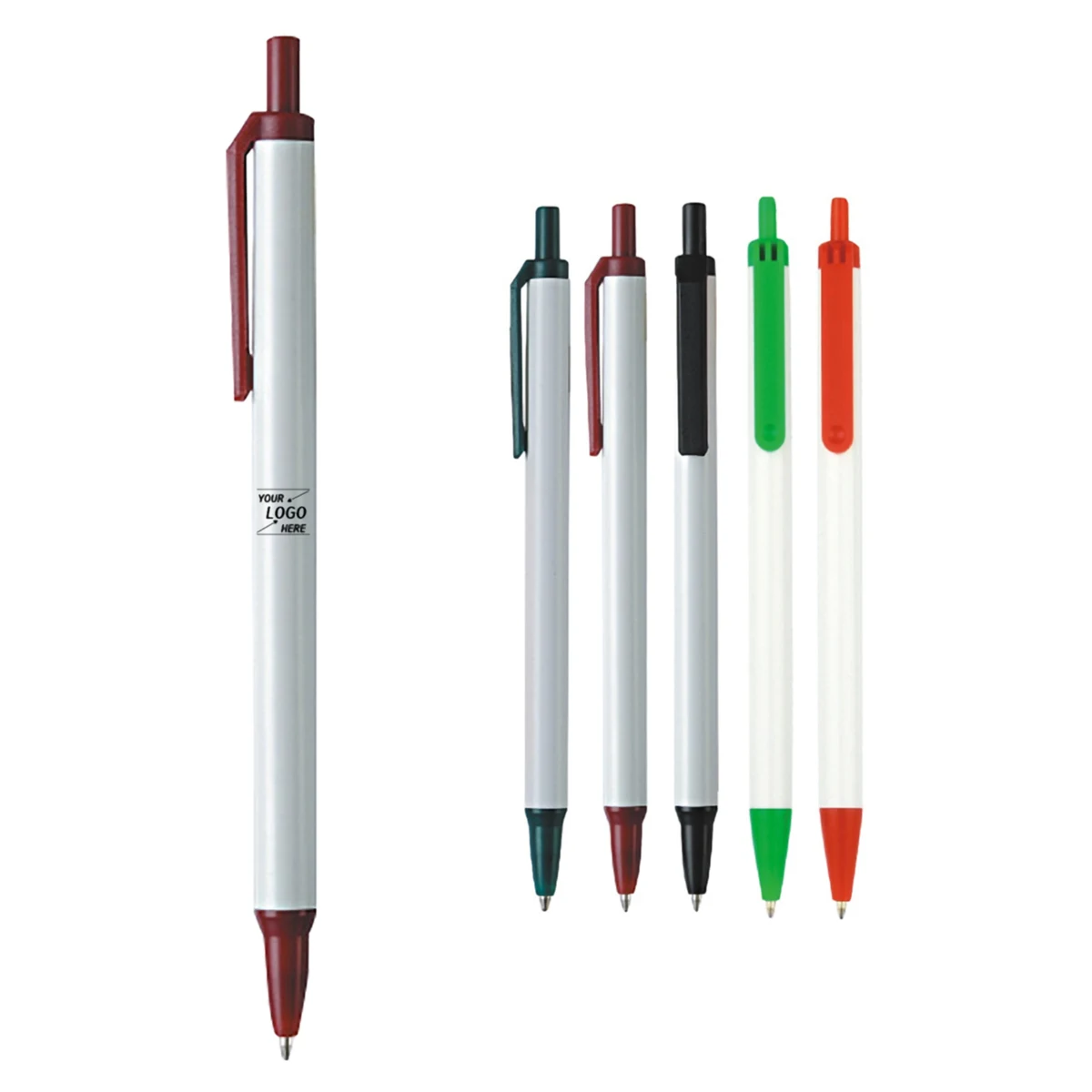 Classic Plastic Ballpoint Pen w/Clip 1