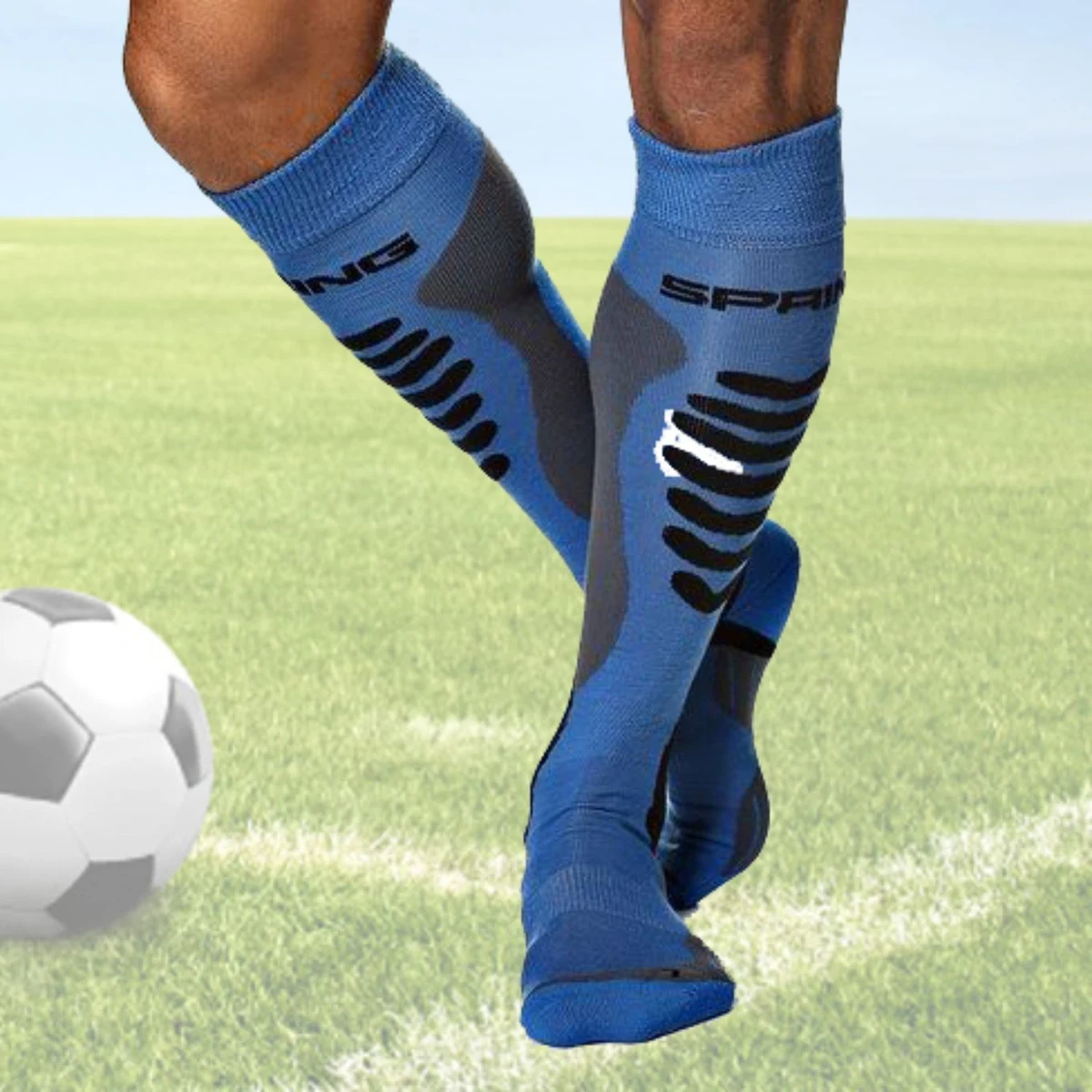 Cushioned knee high custom knit football socks, 144 needle 1