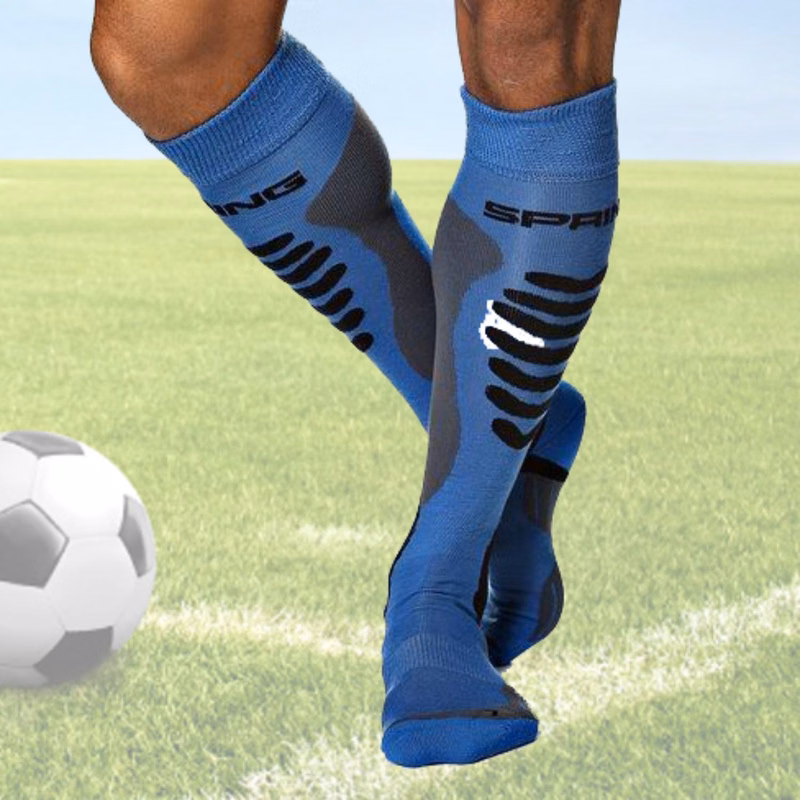Cushioned knee high custom knit football socks, 144 needle