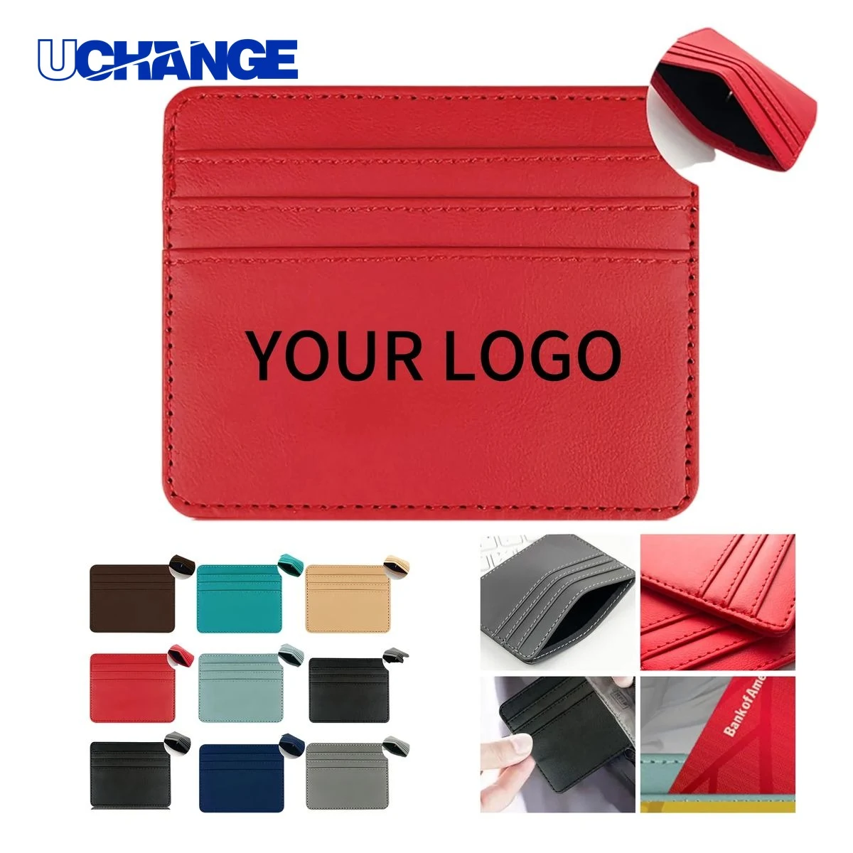 PU Leather Card Case Wallet with Compartments 1