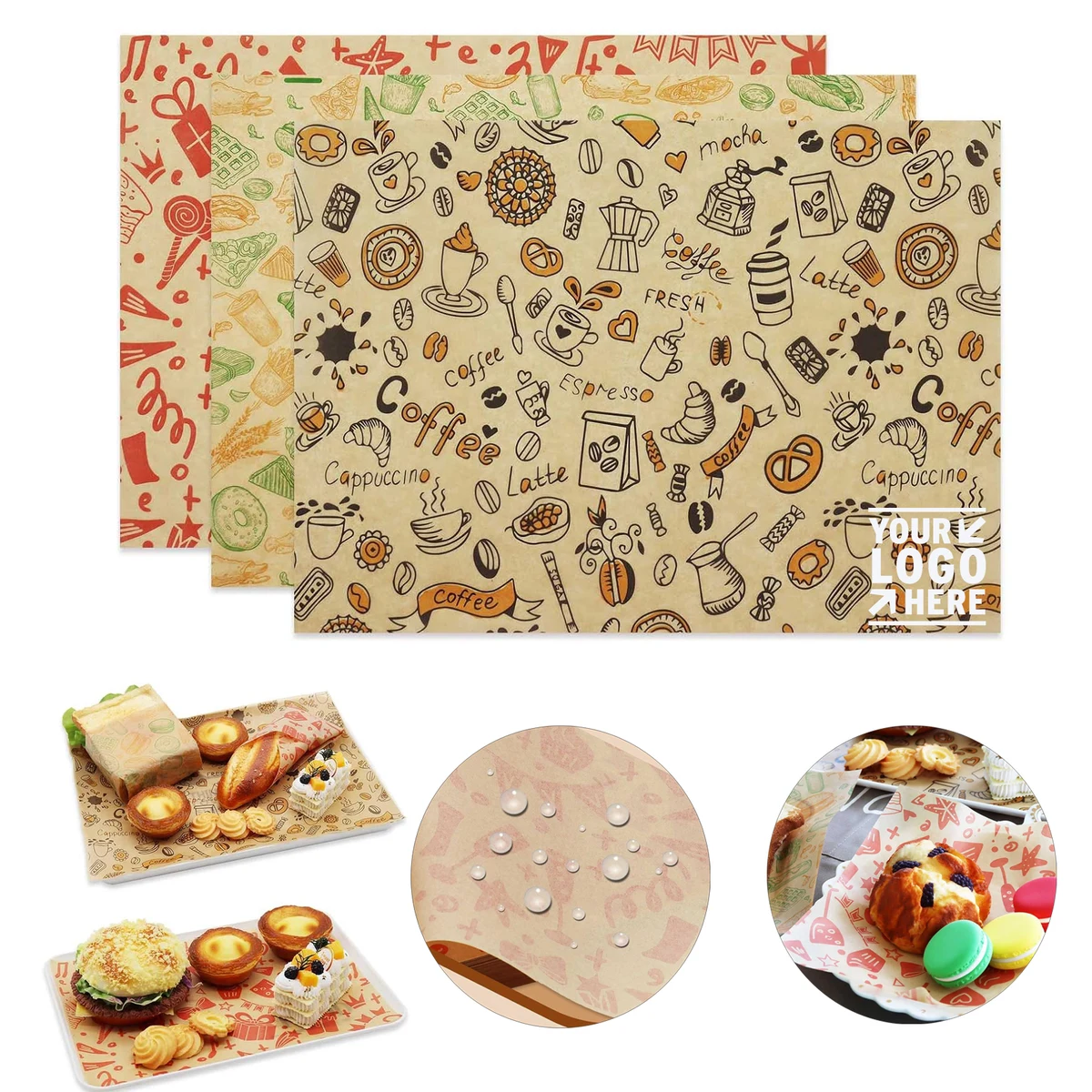 11"x15" Food Liner Plastic Food Basket Premium Deli Sandwich Wrapper Paper Sheet 1
