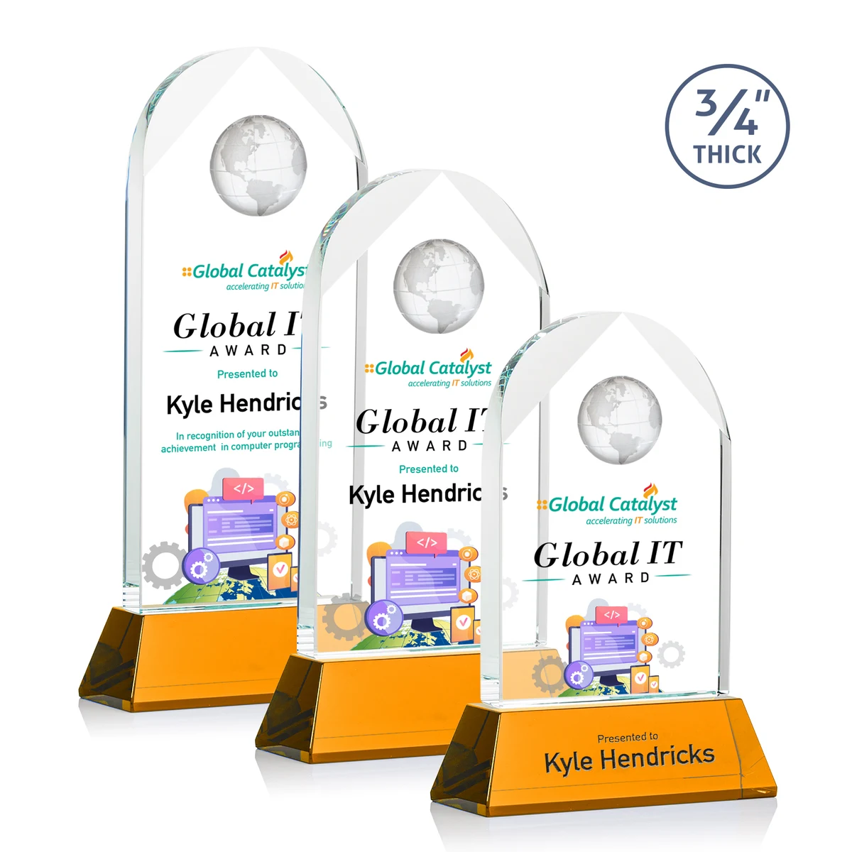 Blake Globe VividPrint™ Award on Newhaven - Amber 1