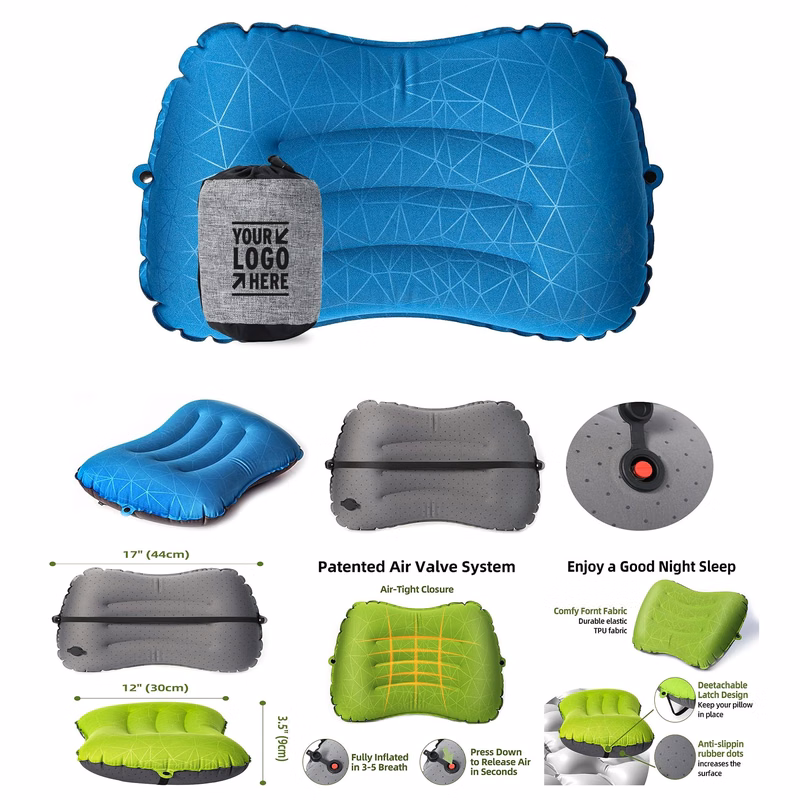 Lumbar Support 2.0 Blow Up Backpacking Airplane Camping Inflatable Travel Pillow