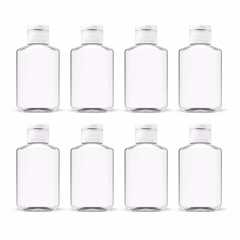 Clear Plastic Refillable Flip Top Bottles for Hand Sanitizer