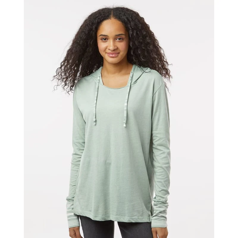 MV Sport Women's Heathered Jersey Hooded Tunic - W19439 1