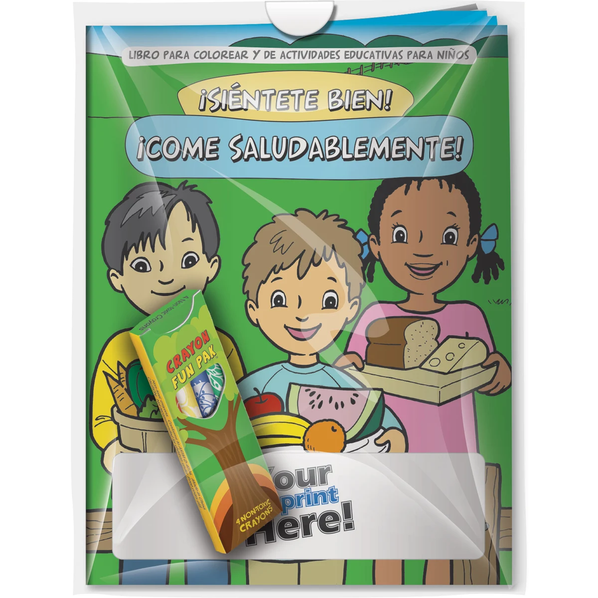 Combo Pack - CB1005s Coloring Book & 4-Pack of Crayons in a Poly Bag 1