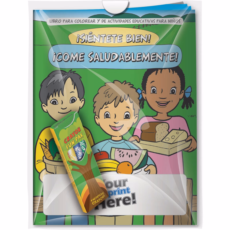 Combo Pack - CB1005s Coloring Book & 4-Pack of Crayons in a Poly Bag