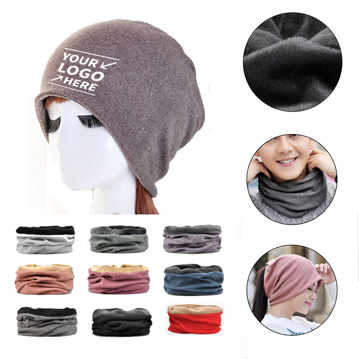 Unisex Multi Cotton Functional Hat Scarf 1