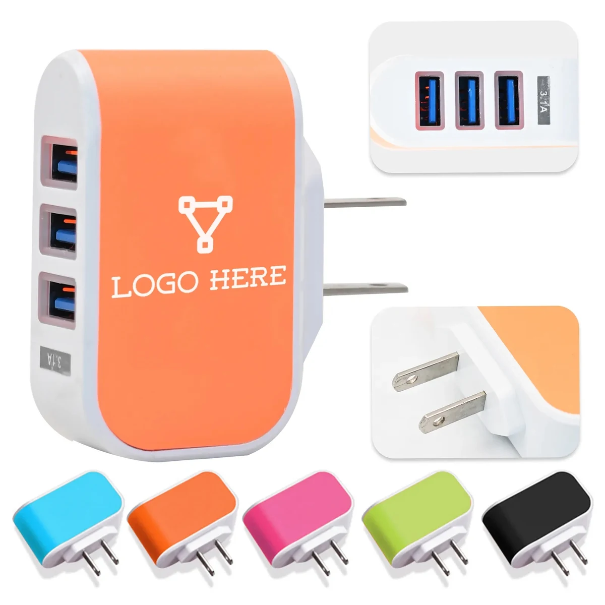 3-Port USB Wall Fast Charger 1