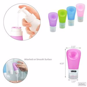 38ml Silicone Travel Bottle With Sucker And Flip Up Lid