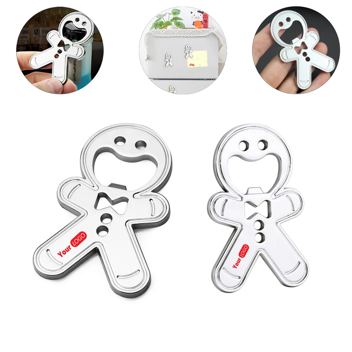 Metal Bottle Opener With Magnetic Fridge Sticker 1