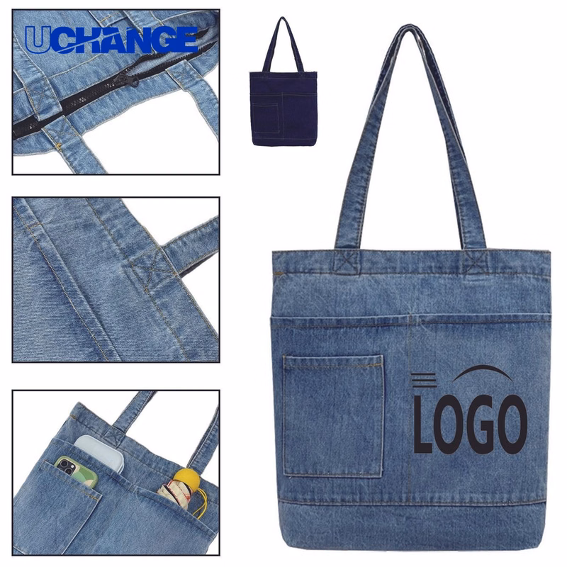 Full Color Durable Denim Tote Bag