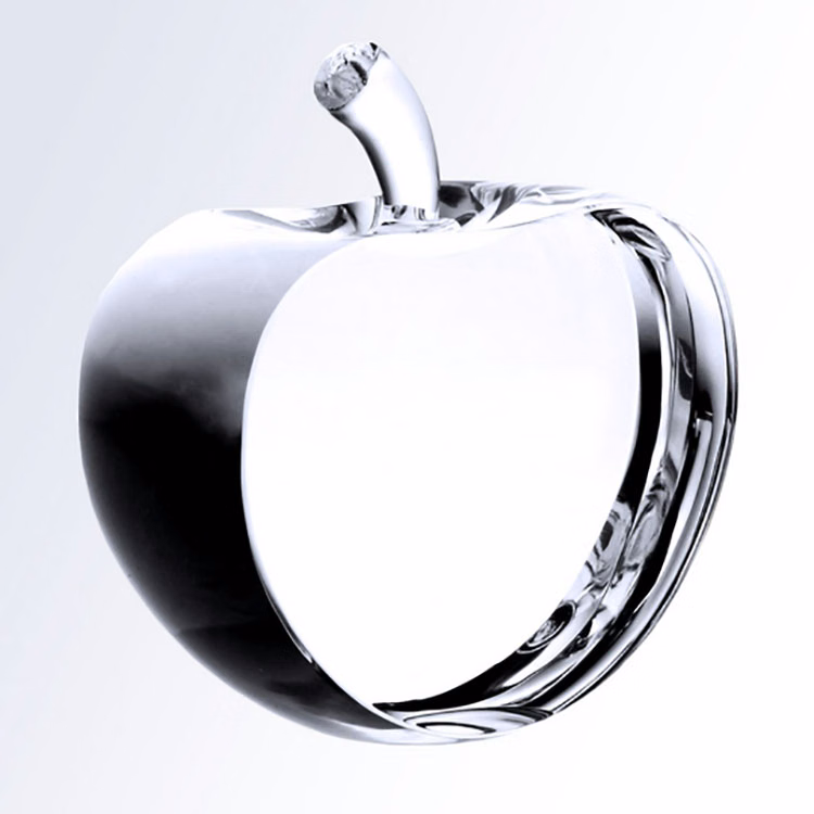 Optic Crystal Apple Paperweight (Large).