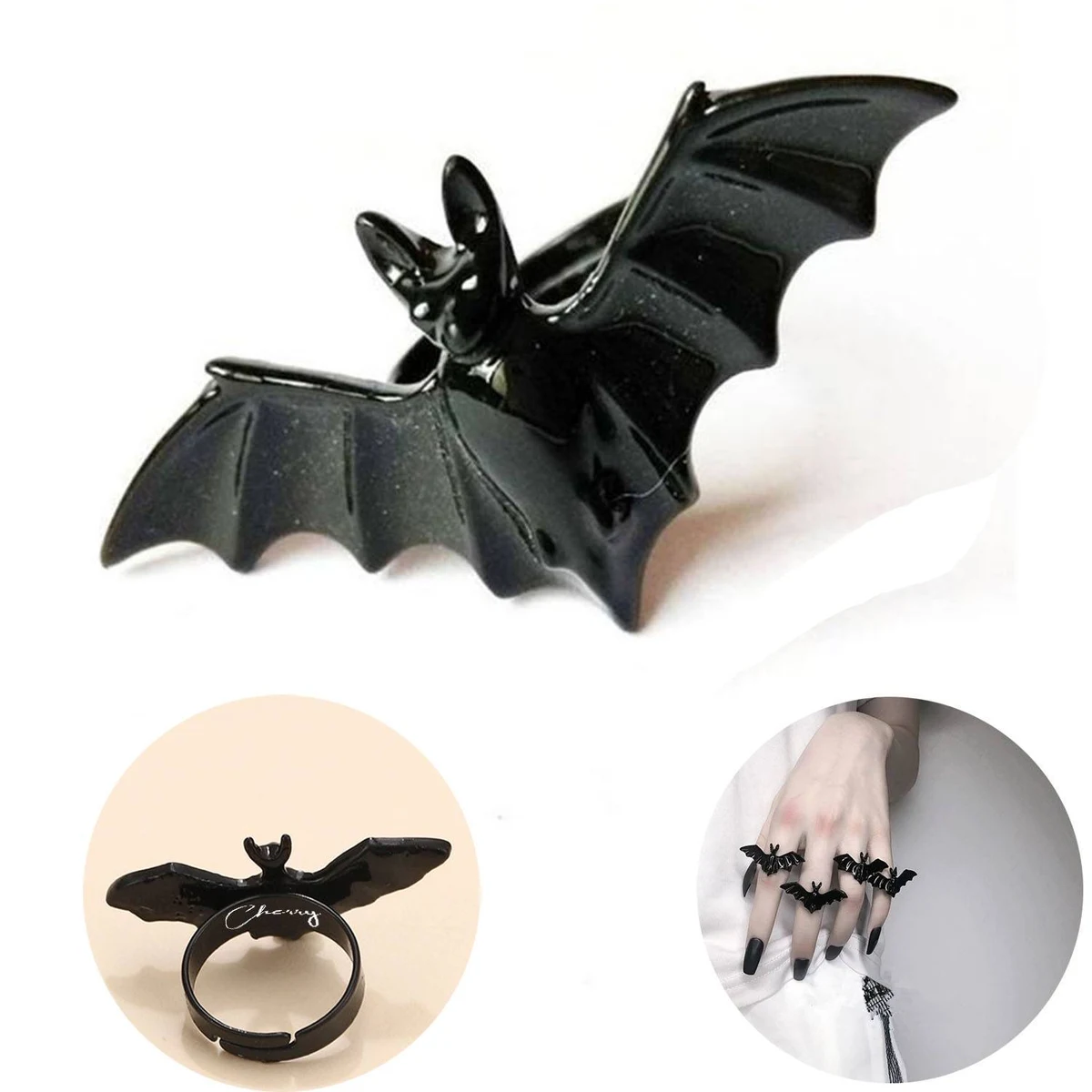 Halloween Personality Gothic Bat Ring 1