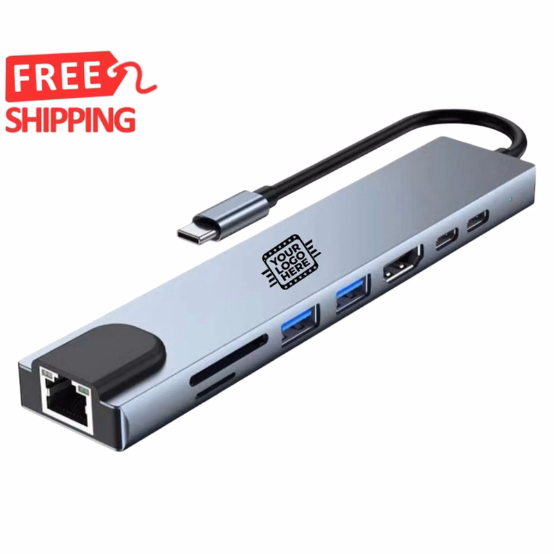 Type C 8 In 1 Multiport USB Hub Adapter