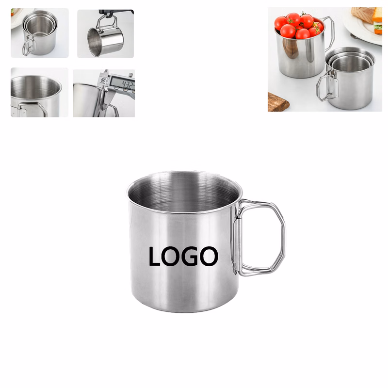 Outdoor Camping 12oz Stainless Steel Folding Water Cup