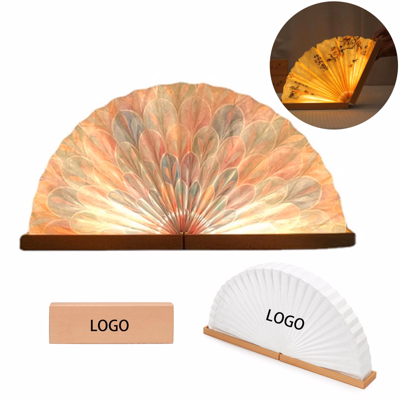 Wooden Fan LED Night Light Book Light Creative Gift