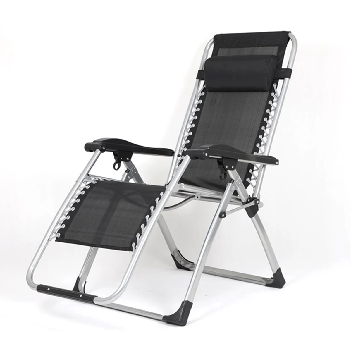 Folding Foldable Lightweight Black Lounge Chair 1