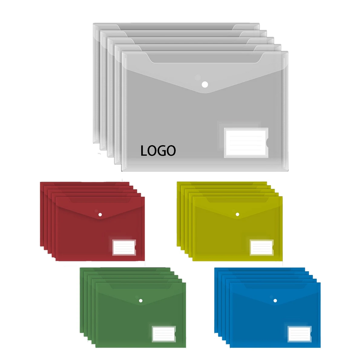 A4 Button Transparent Storage File Bag 1