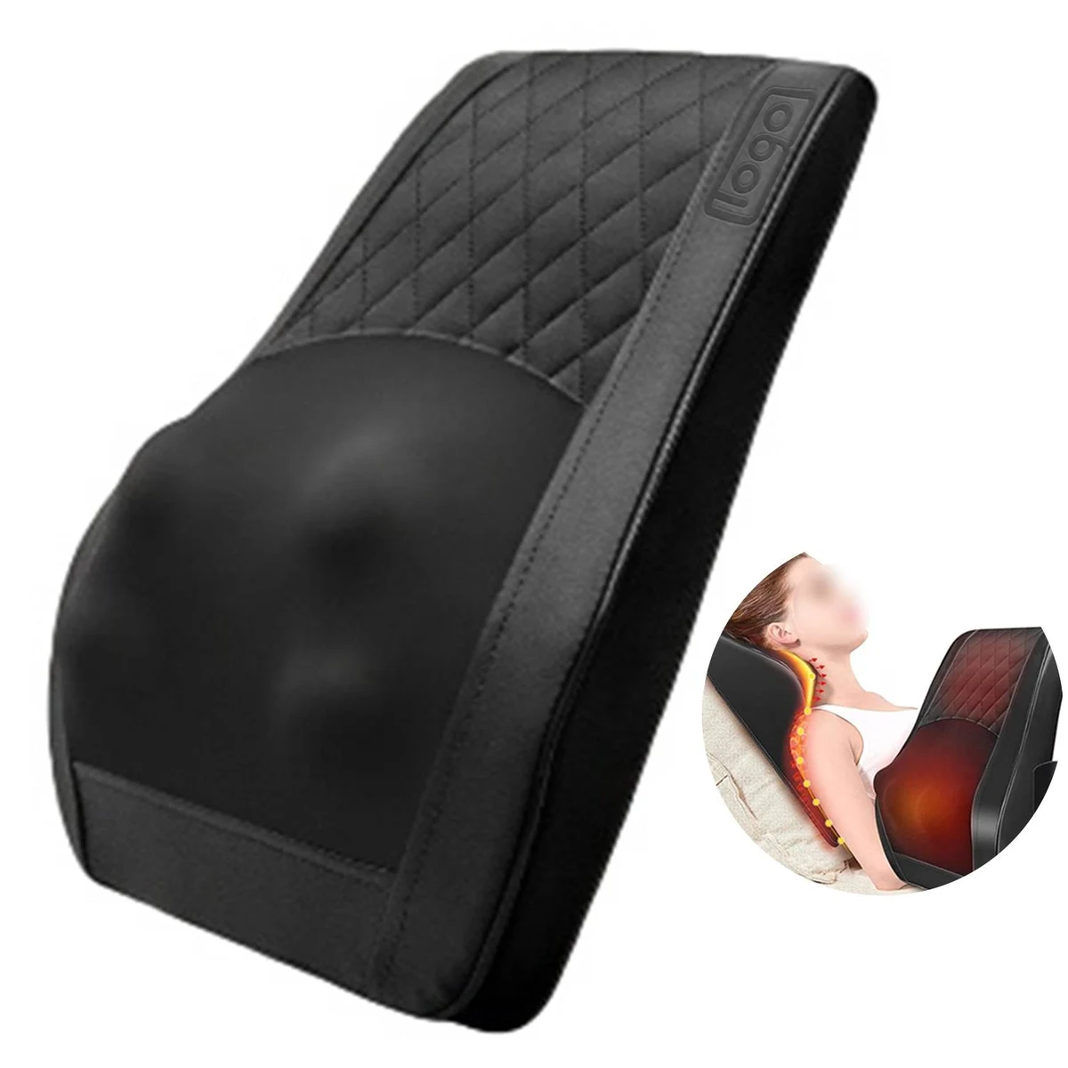 PU Leather Electric Neck Massager Pillow 1