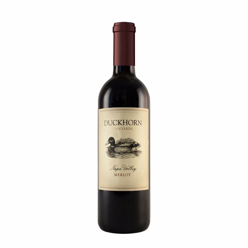 Etched Duckhorn Napa Merlot Red Wine Bottle